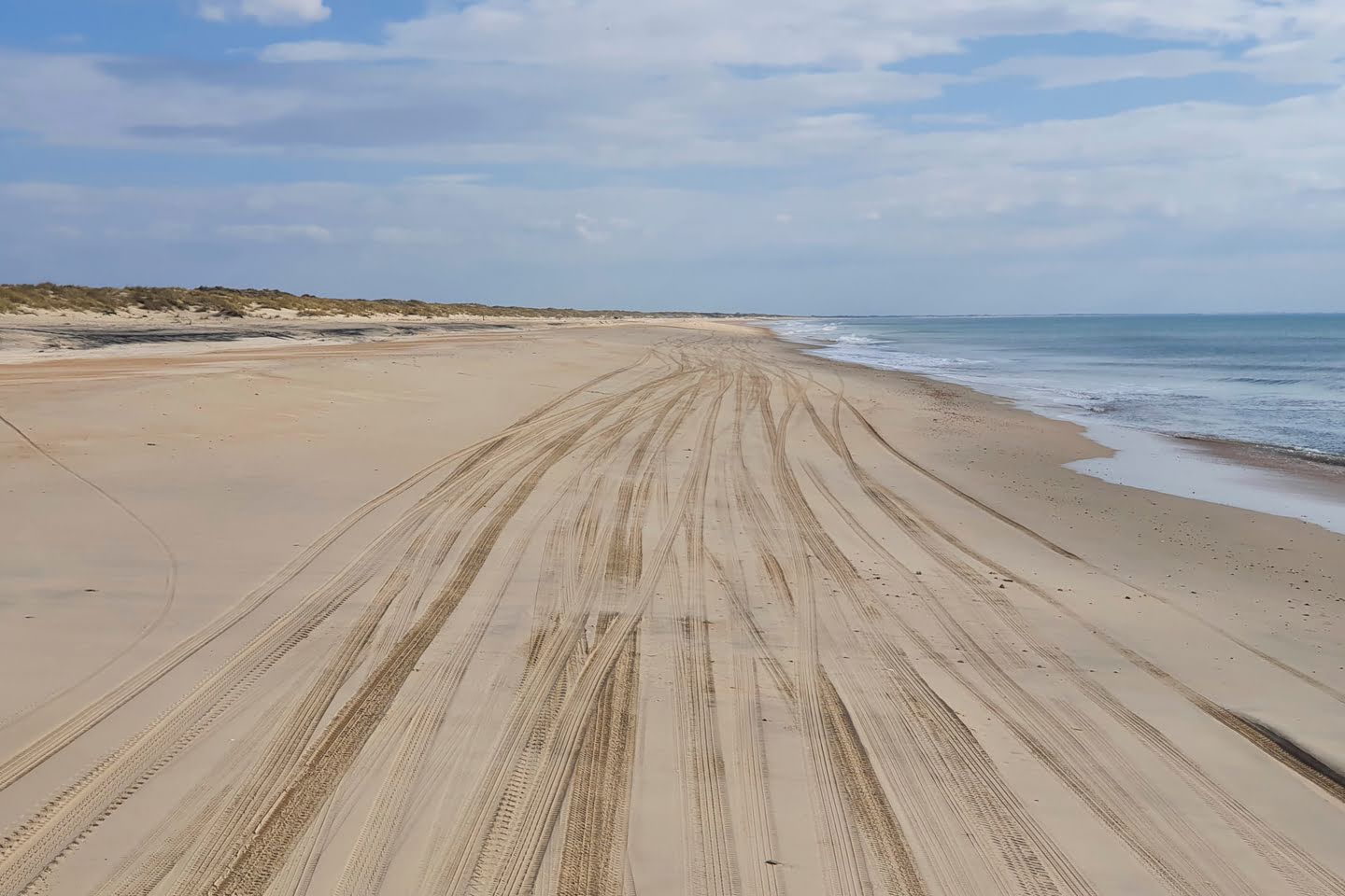 35 km langs het strand